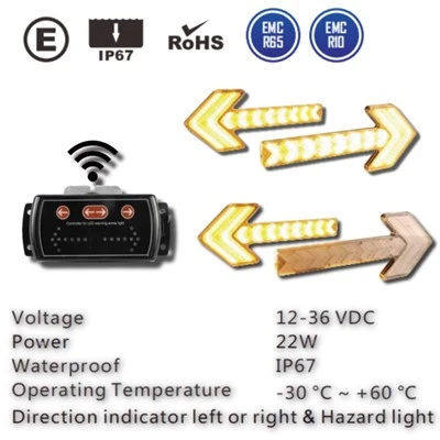 High Quality Plastic LED Truck Accessories Auxiliary Turn Signal Sanitation Vehicle Plow Led Arrow Warning Light IP65 Protection factory